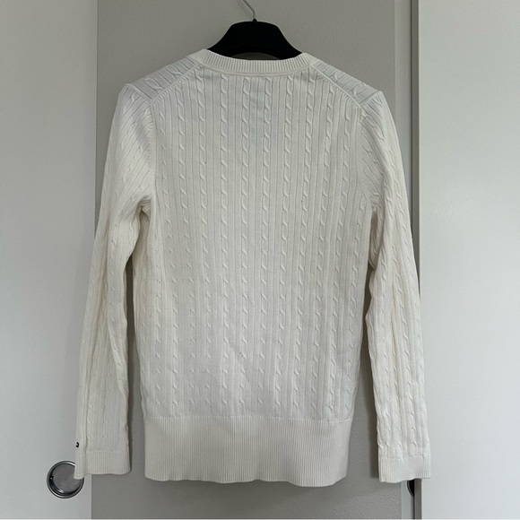 Vintage Y2K Tommy Hilfiger Cable Knit V-Neck Sweater - Prep Coastal Old Money - Picture 5 of 12